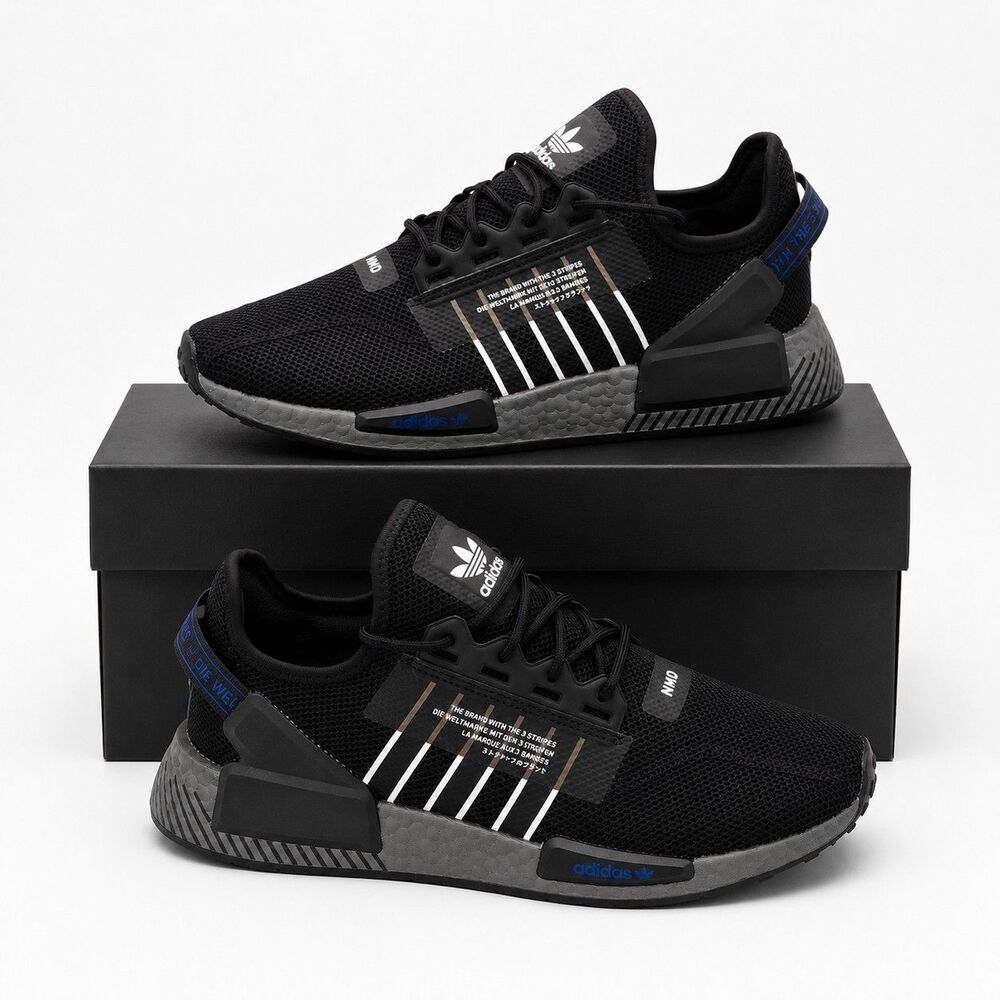 adidas NMD_R1 V2 Sneakers Men’s Core Black Cloud White HQ6628 Size 9